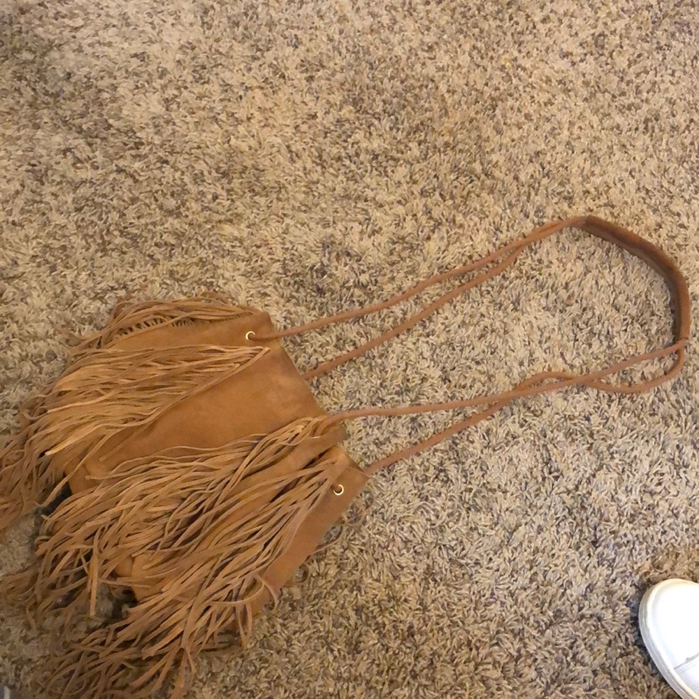 Urban Outfitters brown fringe suede purse